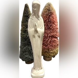 Mother Virgin Mary MCM Praying Sculpture Figurine Blanc  Chine White Japan 11"